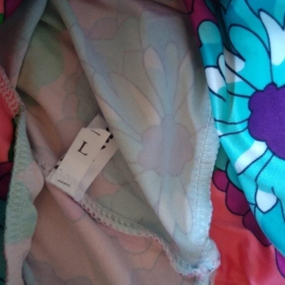 Floral Orange Pants Size Large - Picture 2 of 2